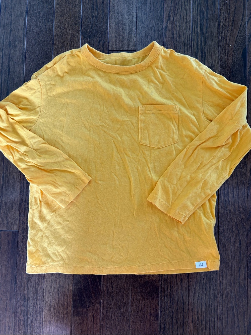 GAP Yellow Long-Sleeve Pocket Tee for Kids
